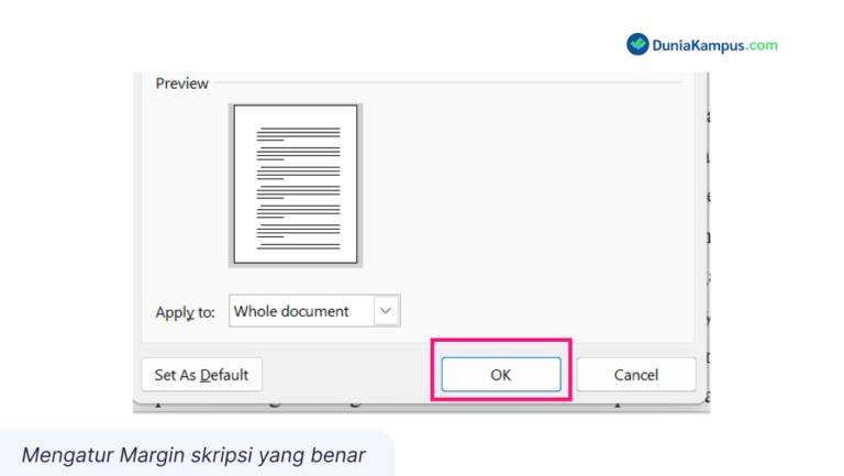 cara setting margin skripsi 3