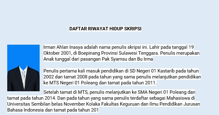 daftar riwayat hidup skripsi