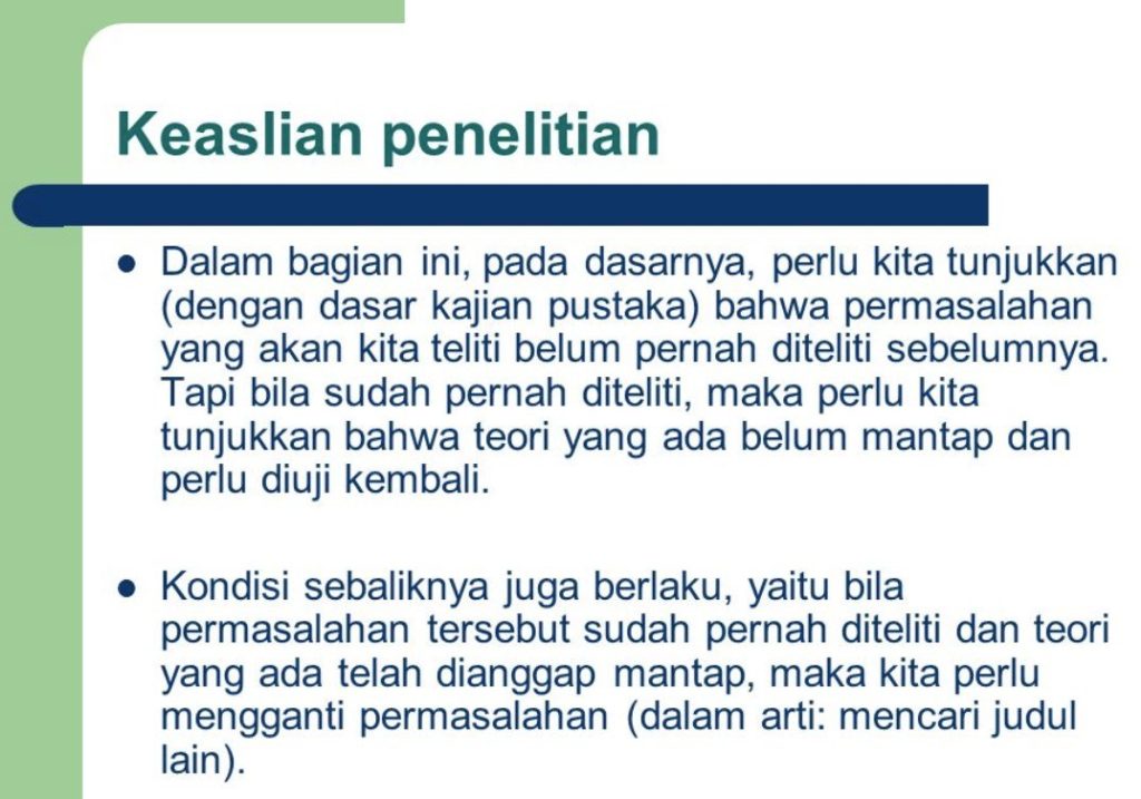 pengertian keaslian penelitian