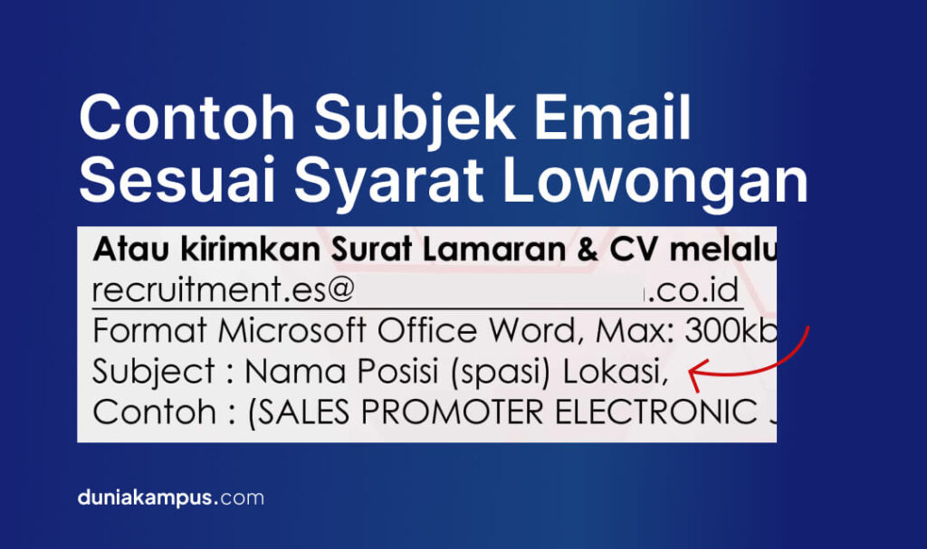 Contoh Subjek Email Sesuai Syarat Lowongan